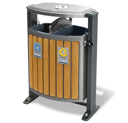 Park stainless and recycling garbage bin