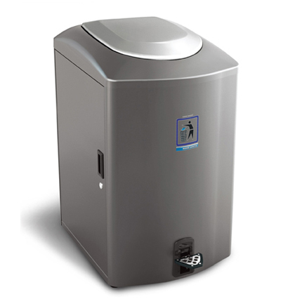 External outdoor stainless pedal bin