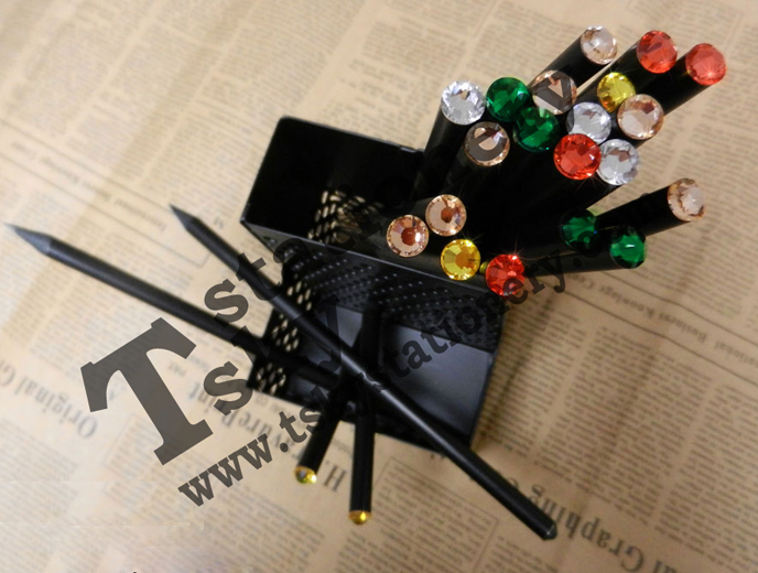 Matte Black Wooden Crystal Pencil