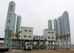 HZS concrete batching plant in China