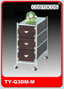 3 - DRAWER WOODEN DRAWER TROLLEY (STORAGE CART)