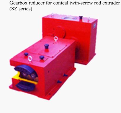 Gearbox for conical twin-screw rod extruder