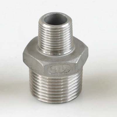red hex nipple pipe fitting