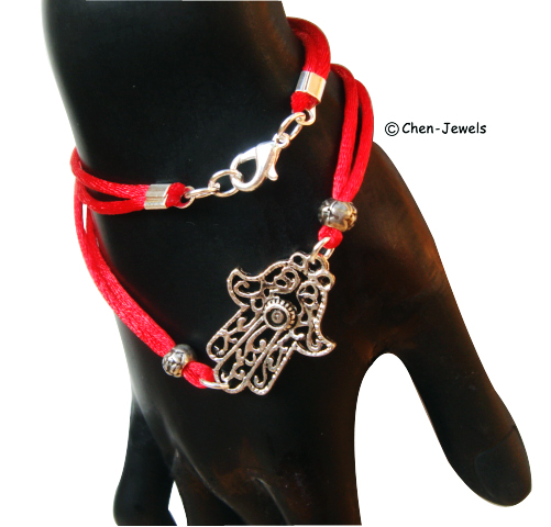 Good Luck Red string Hamsa wrap charm bracelet