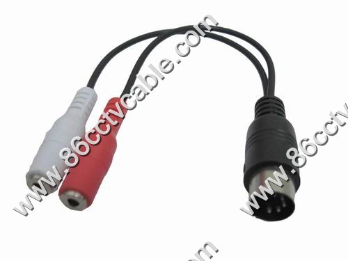 DIN 5 Pin to 2 Mono Cable, Audio Video Cable