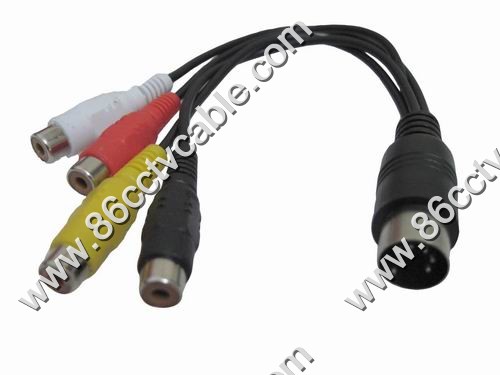 DIN 5 Pin to 4 RCA Cable, Audio Video Cable