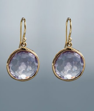 925 silver with gold plated ,amethyst earrings