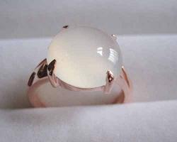 14k rose gold moon quartz ring