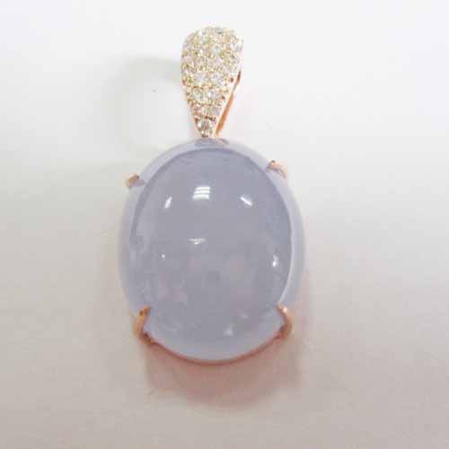 18k rose gold moon quartz pendant