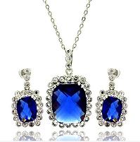 sterling silver sapphire jewelry set