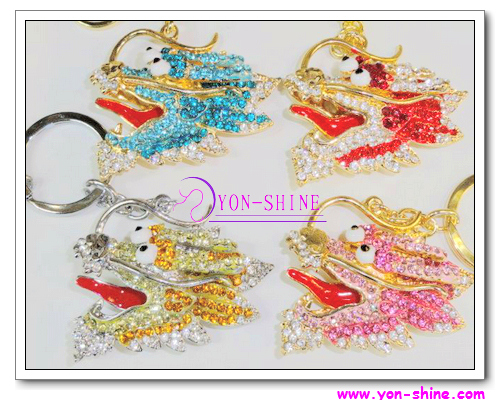 Fashion Multi Crystal Dragon Keyring