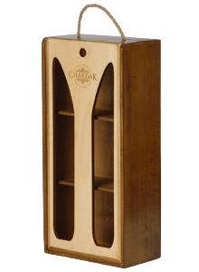 wooden box for the glasses and jars