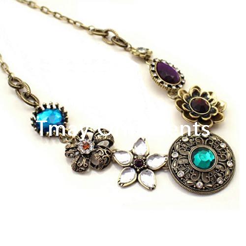 Alloy antique bronze plated necklace