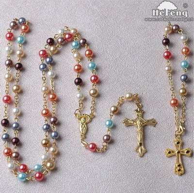 rosary set, double cap crystal rosary set, gifts