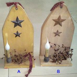 wooden LED candle holder