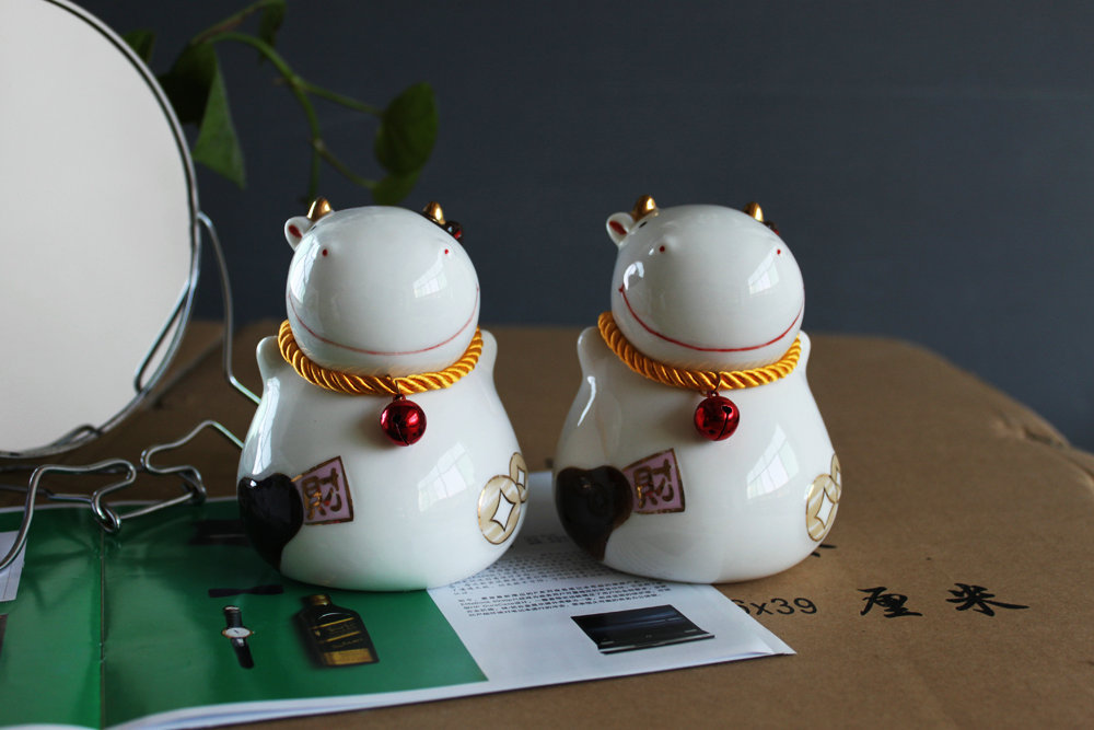cute ceramic cow money bank