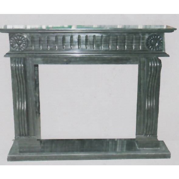 Black marble fireplace