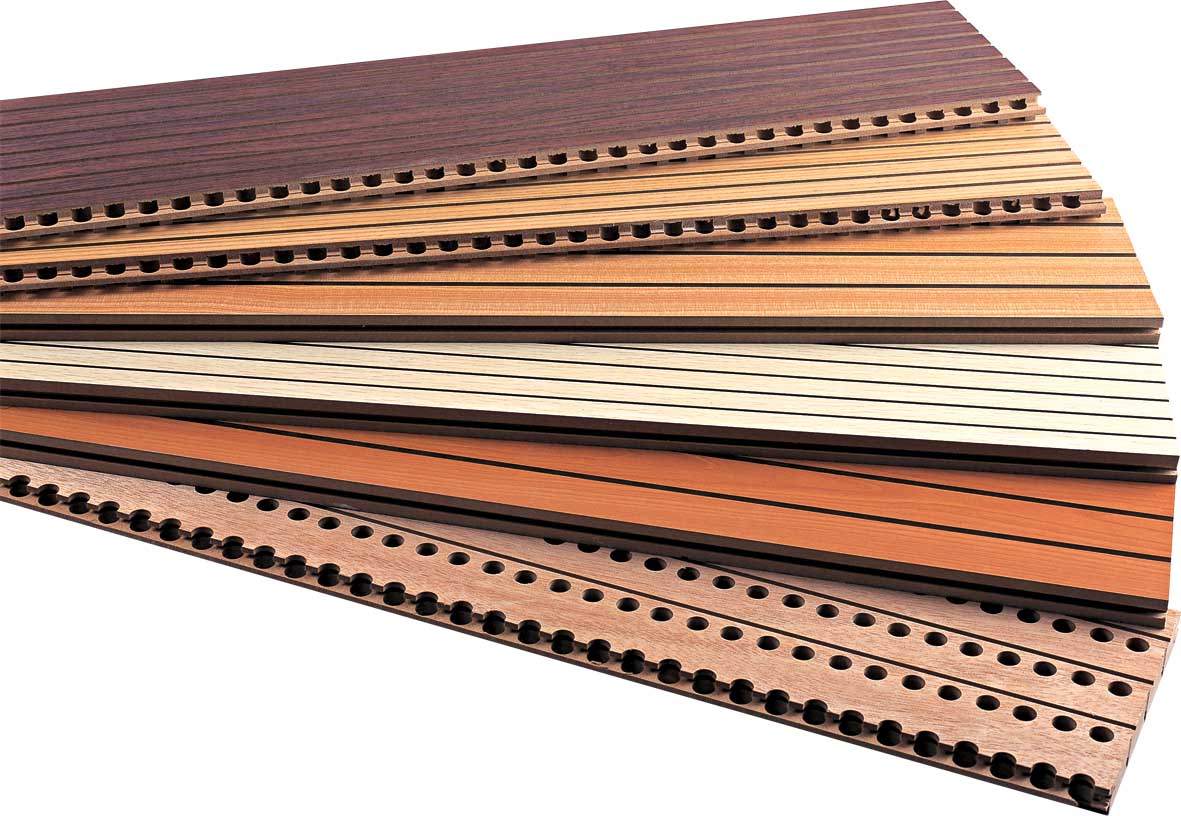 Groove and perforated wooden acoustic panel