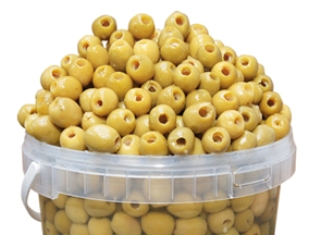 Pitted green olives