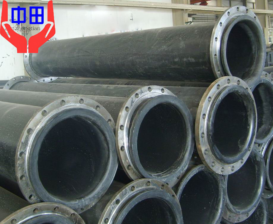 black hdpe pipe with loose flanges for dredging