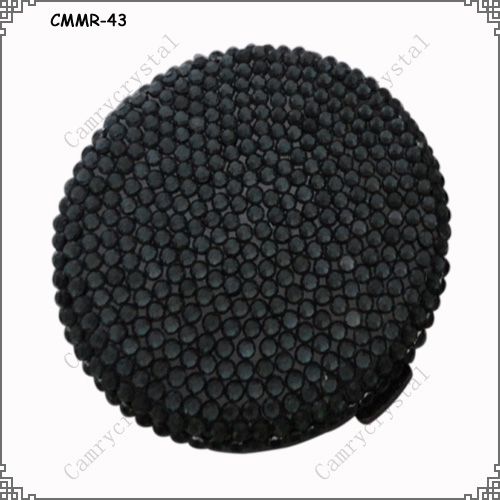 Crystal Gunmetal Compact Mirror/Pocket Mirror