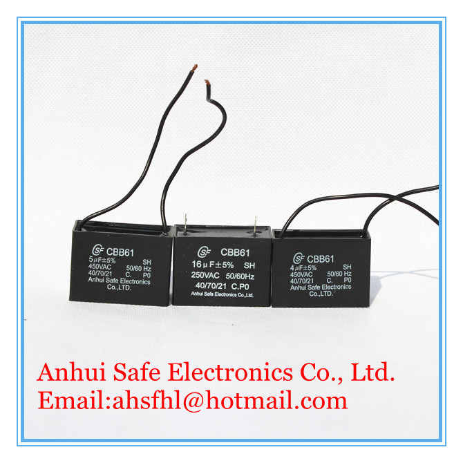 Square shaped AC motor capacitor