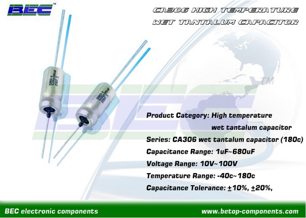 180c high temperature axial wet tantalum capacitor