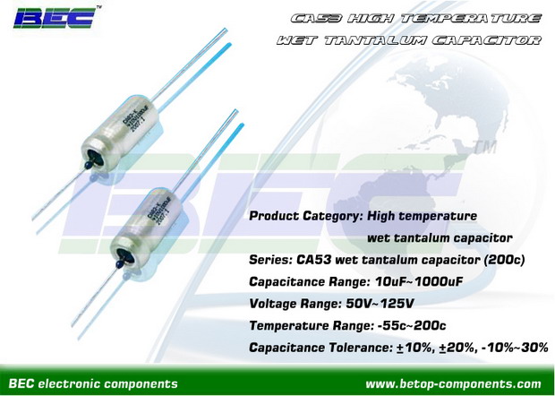 200c high temperature axial wet tantalum capacitor