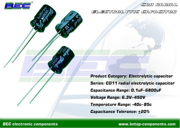 radial aluminum electrolytic capacitor