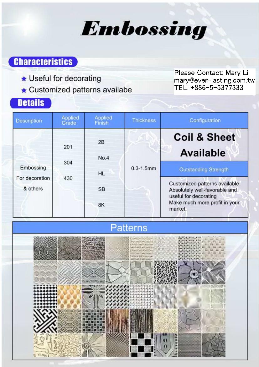 Stainless Steel Embossing