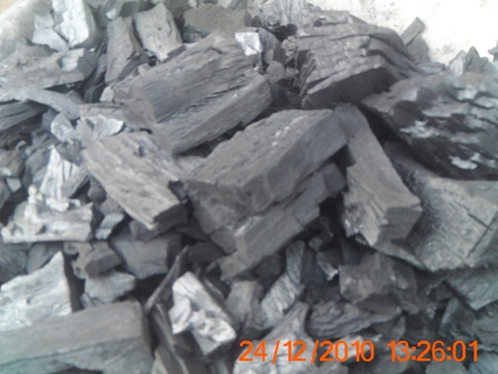 Hardwood charcoal.