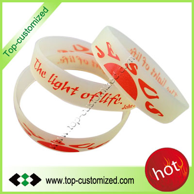 Custom Screen print silicone bracelet