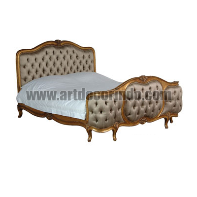 Versailles gold gilt french Upholstered 5ft Bed