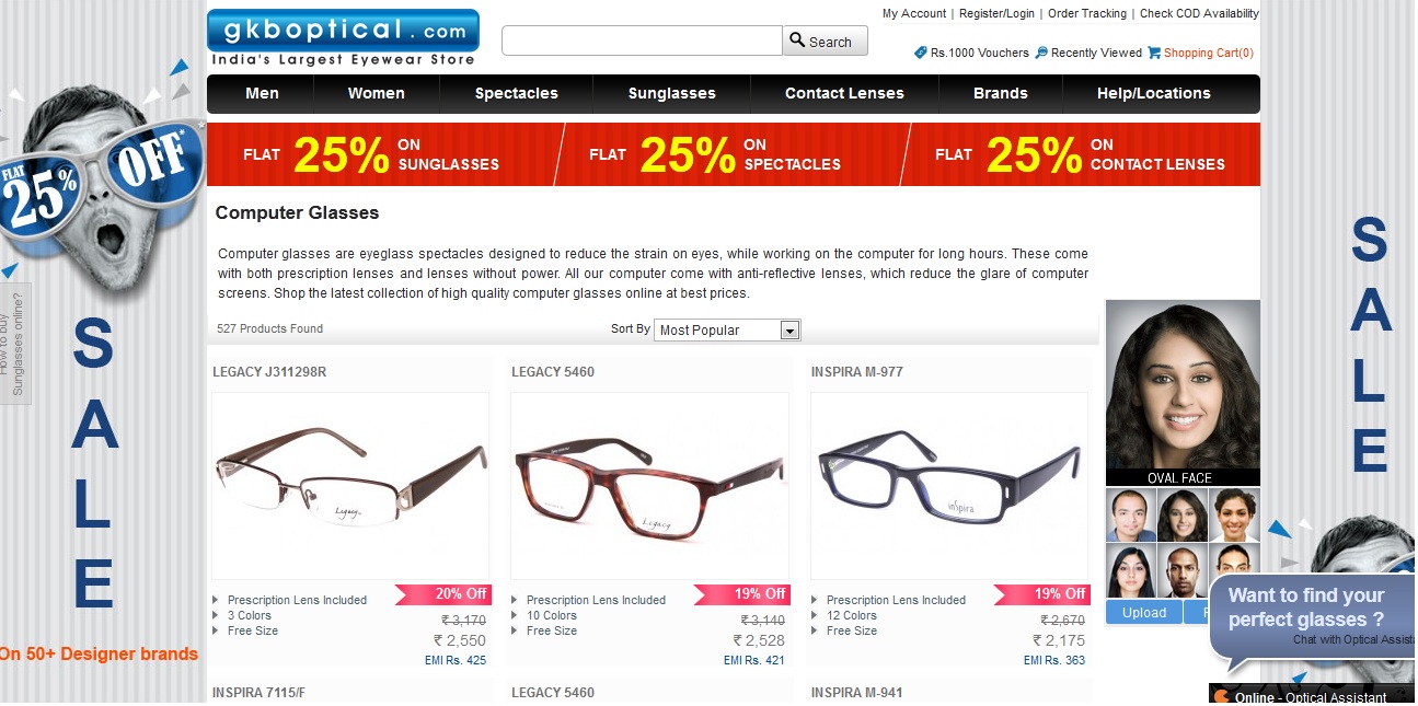 Online Prescription Eye Glasses Shopping
