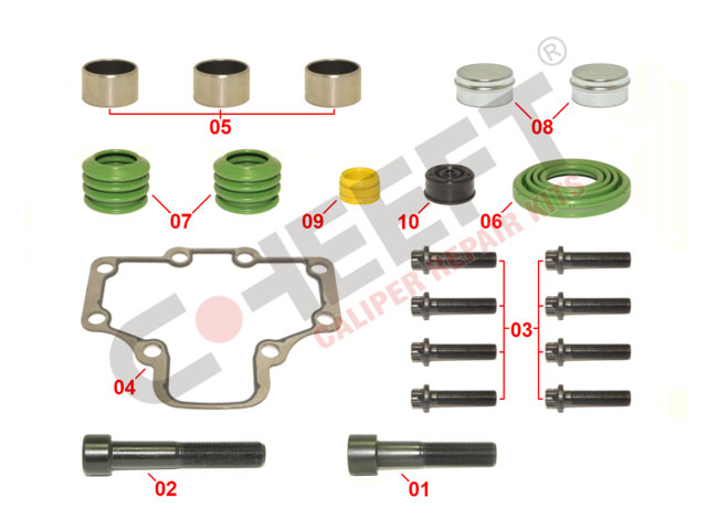Caliper Bolts, Seals & Gasket Repair Kit