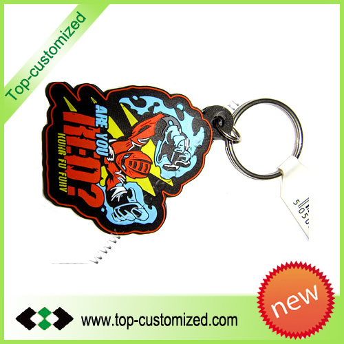 3D rubber keyring