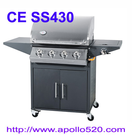 4 Burner Stainless Barbecue with side burner