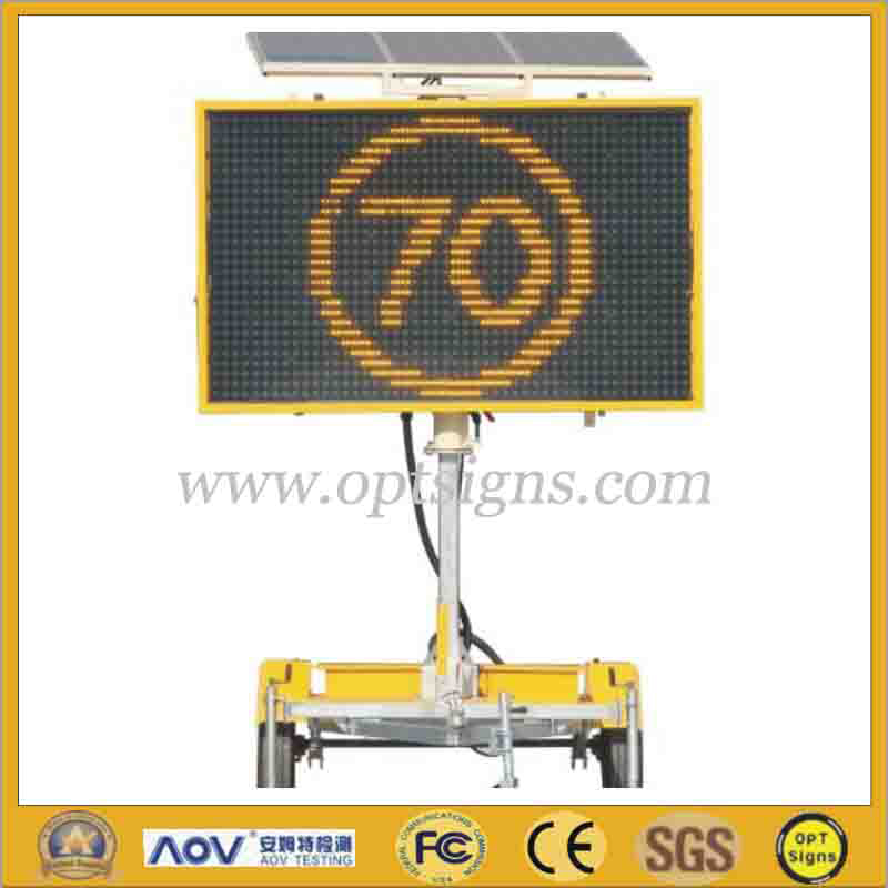 Solar Powered Amber Color Portable vms board.