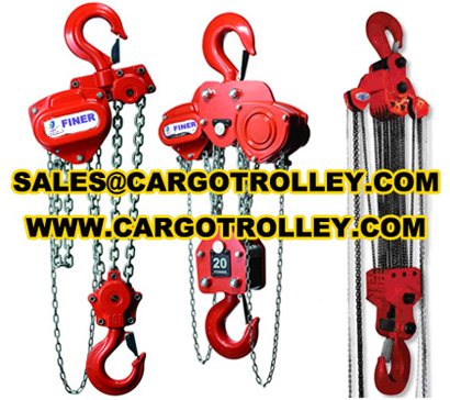 Chain hoists details and manual instruction