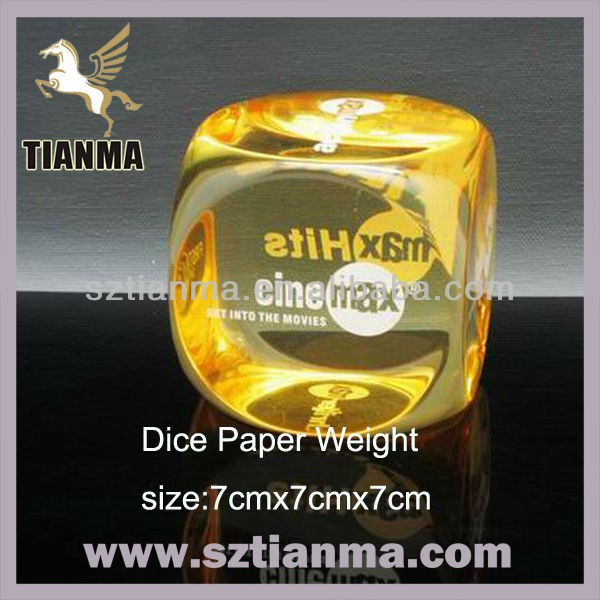 Resin Dice Shape Paper Weight Factory