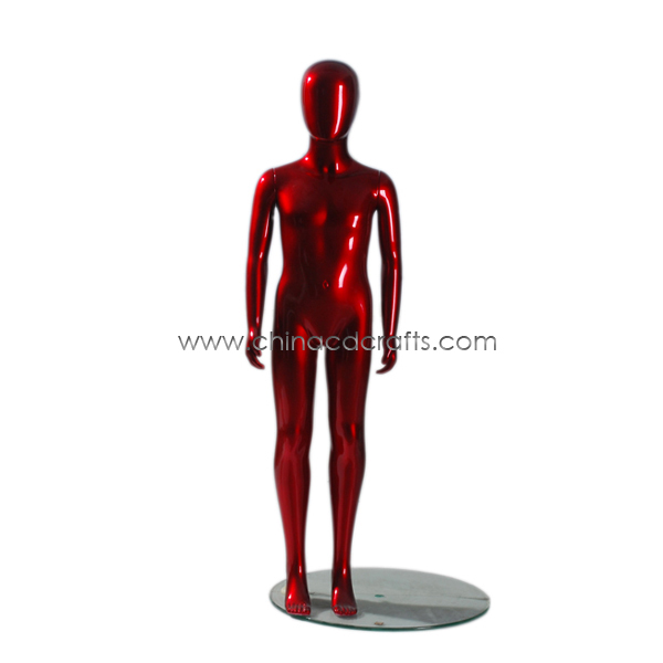 Full Body Stand Plastic Child Mannequin Glossy Red