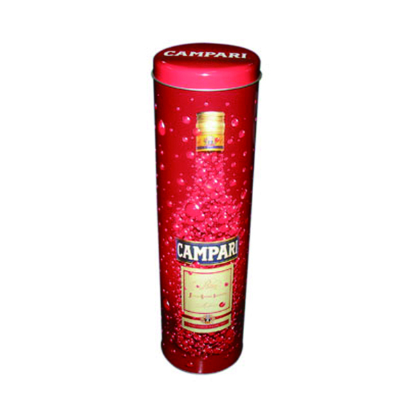 embossed round wine packaging tin box
