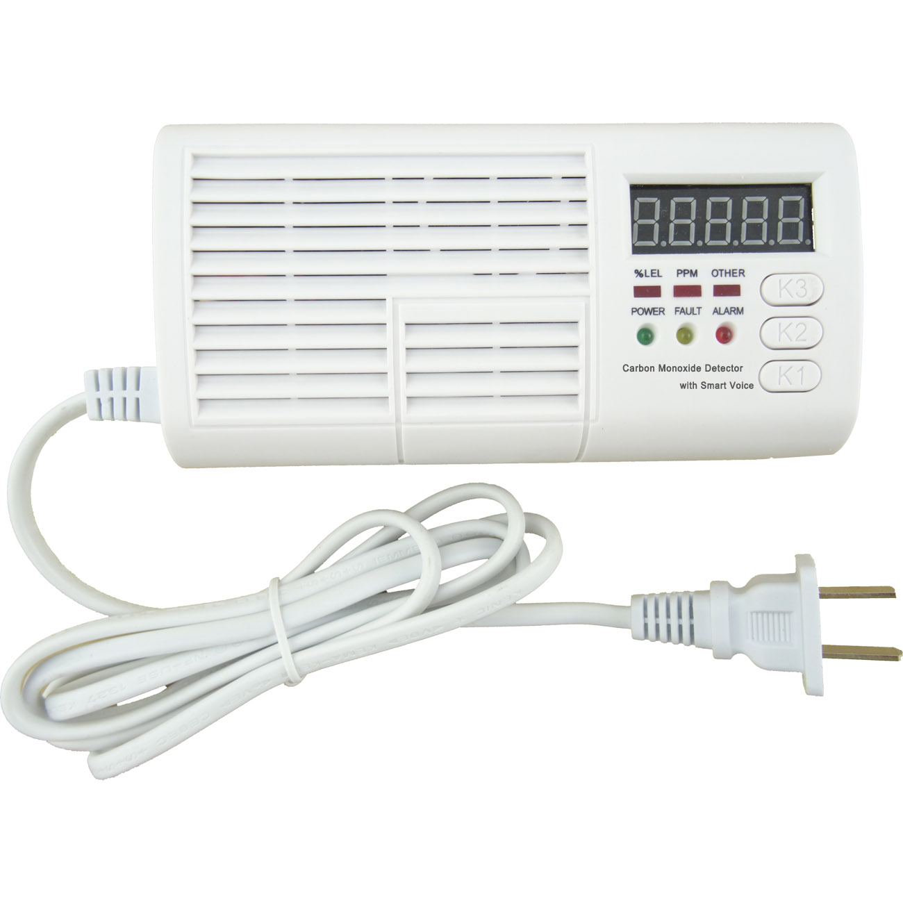 Kitchen Carbon Monoxide Detector With Smart Voice Alarm & Digital Display Electrochemistry Sensor