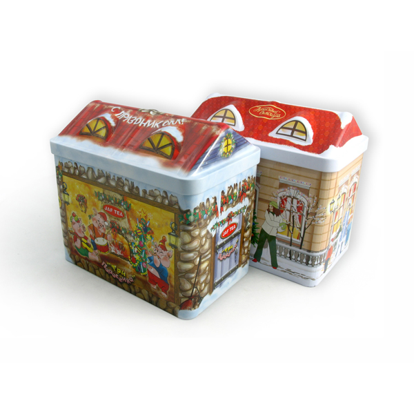 UK house shape candy tin, candy tin packaging box