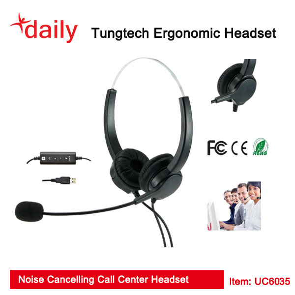 UC USB Headset With 330 Swivel Goose Neck Mic Boom,Over-the-head Wearing Style