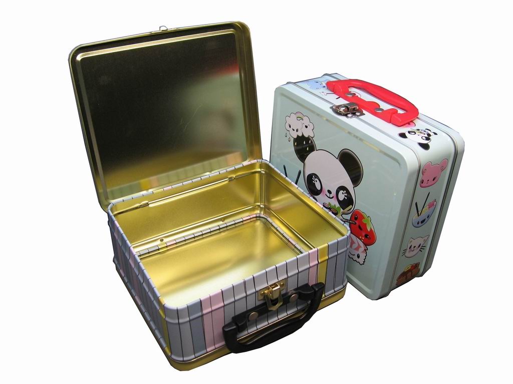 tin lunch box, tin box with handle and lock,tin carry case,stationery box