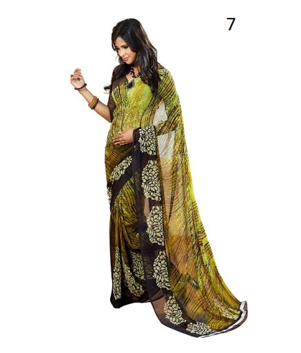 Buy Online Printed Georgette Saree