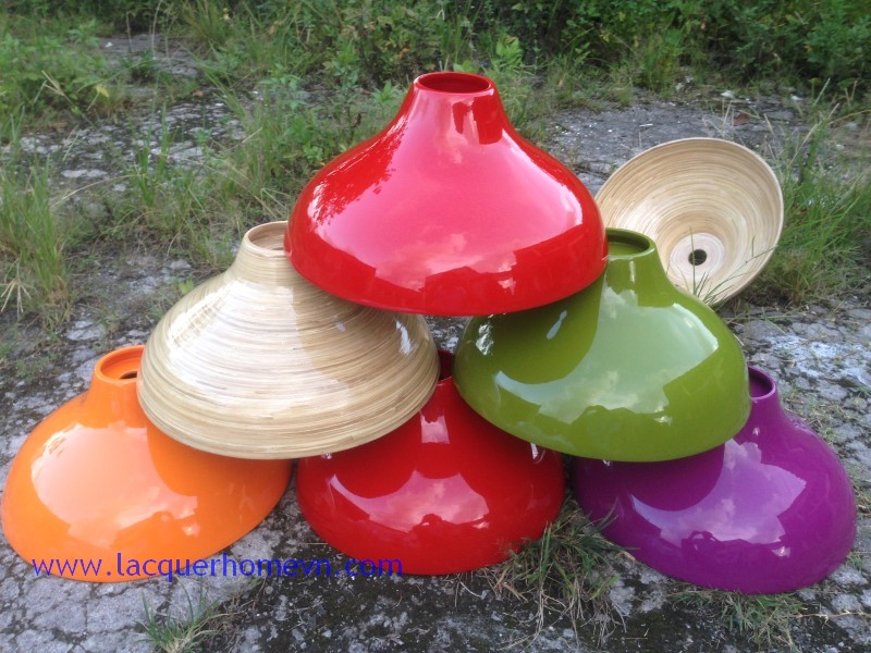 HT2009 spun bamboo lacquer ceiling pendant