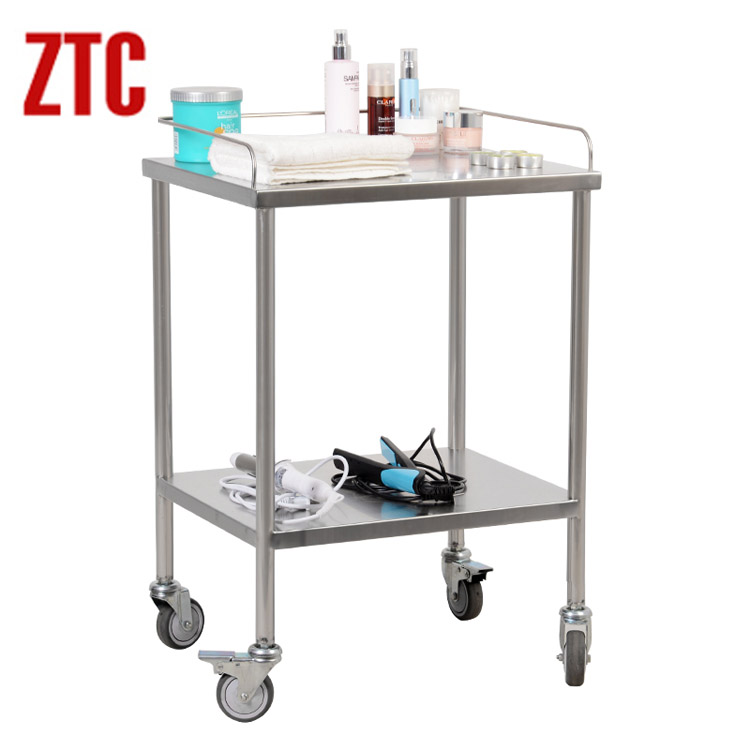 Hotel service food cart,stainless steel double household kitchen trolley