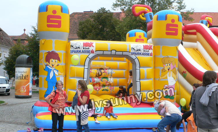 CE proved Inflatable yellow Castle with slide (IB-042)